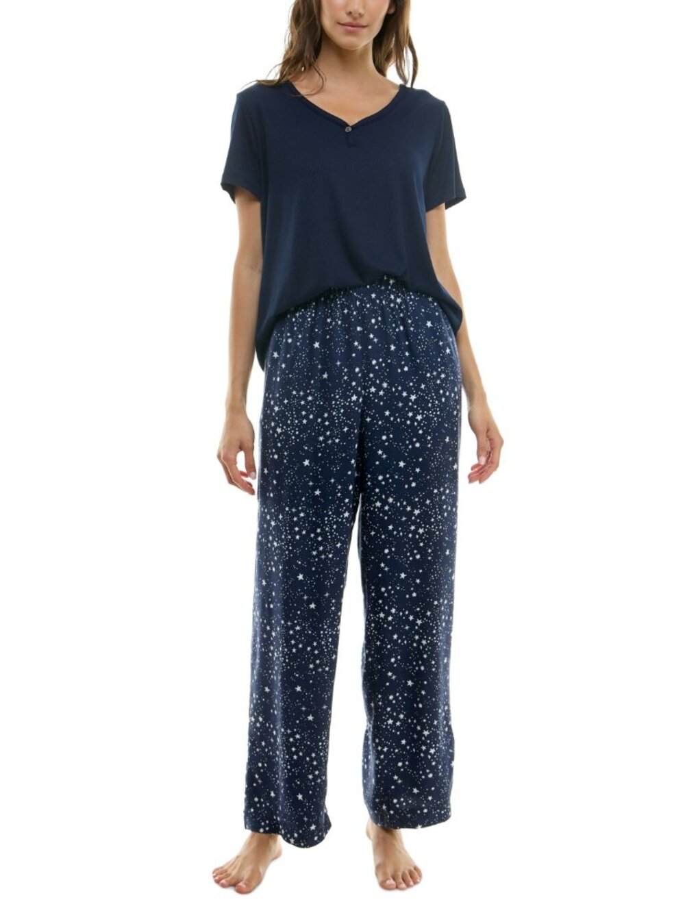 #1902 Roudelain Women's Printed Flannel Pajama Pants - Sylvia Stars